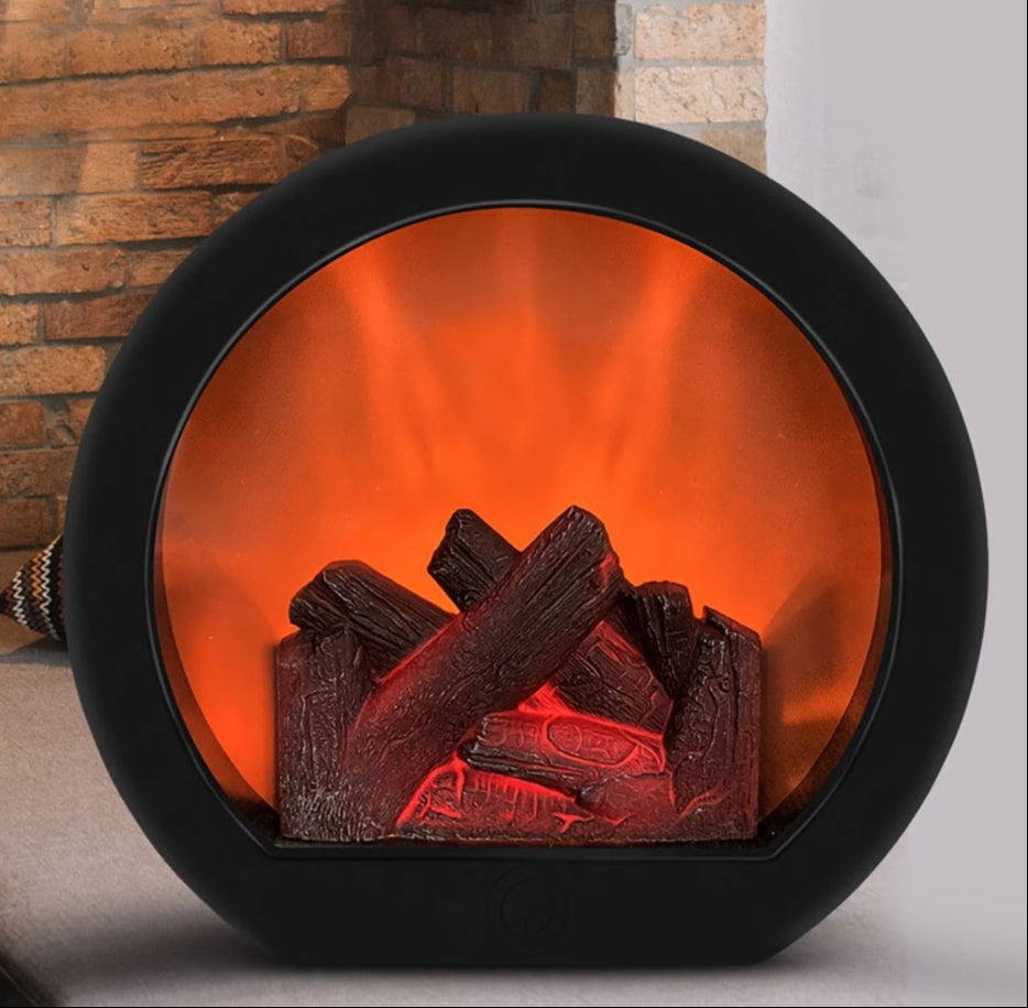 GlowHearth - Round Tabletop Fireplace with Realistic LED Flames