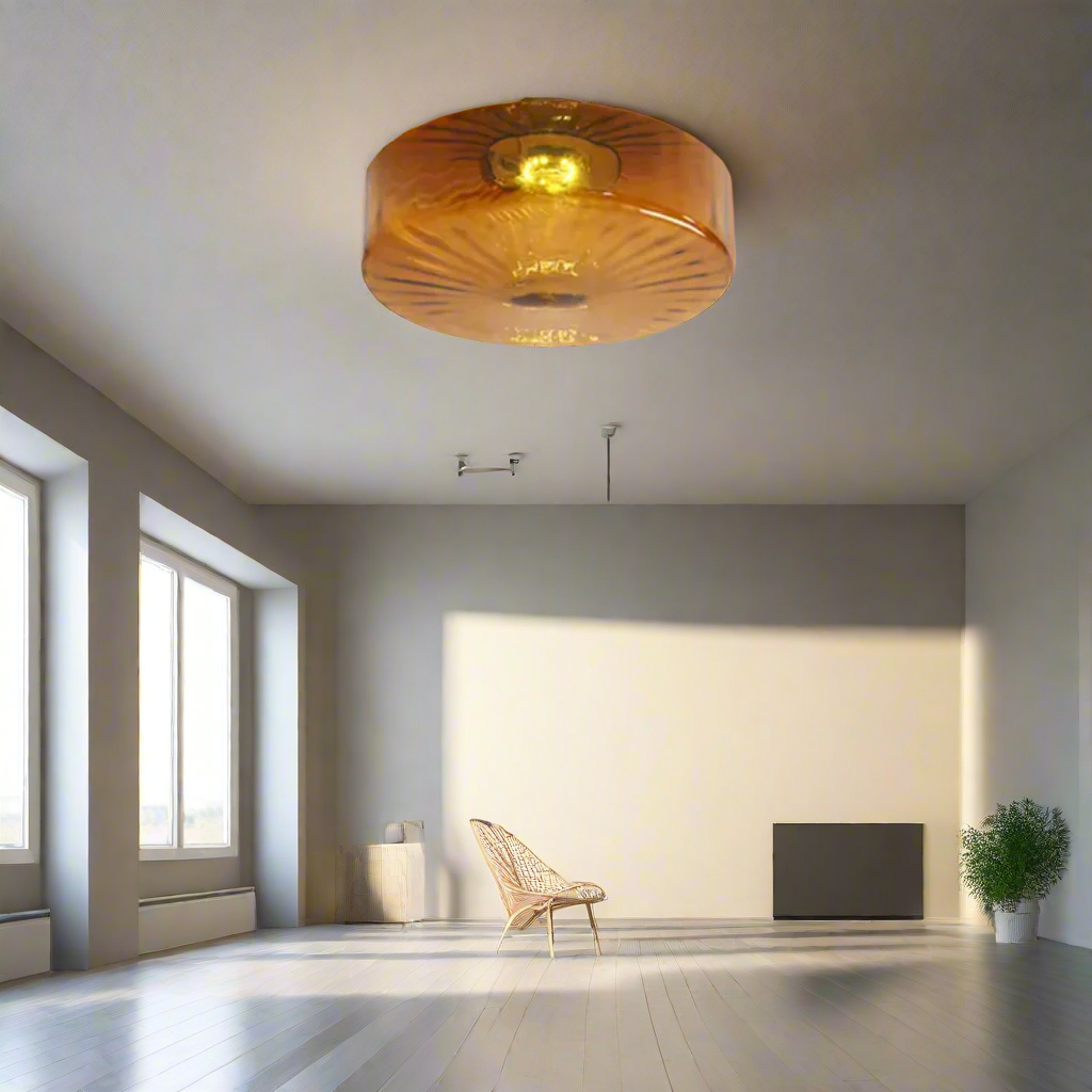 GlowSphere - Textured Amber Glass Recessed Ceiling Light