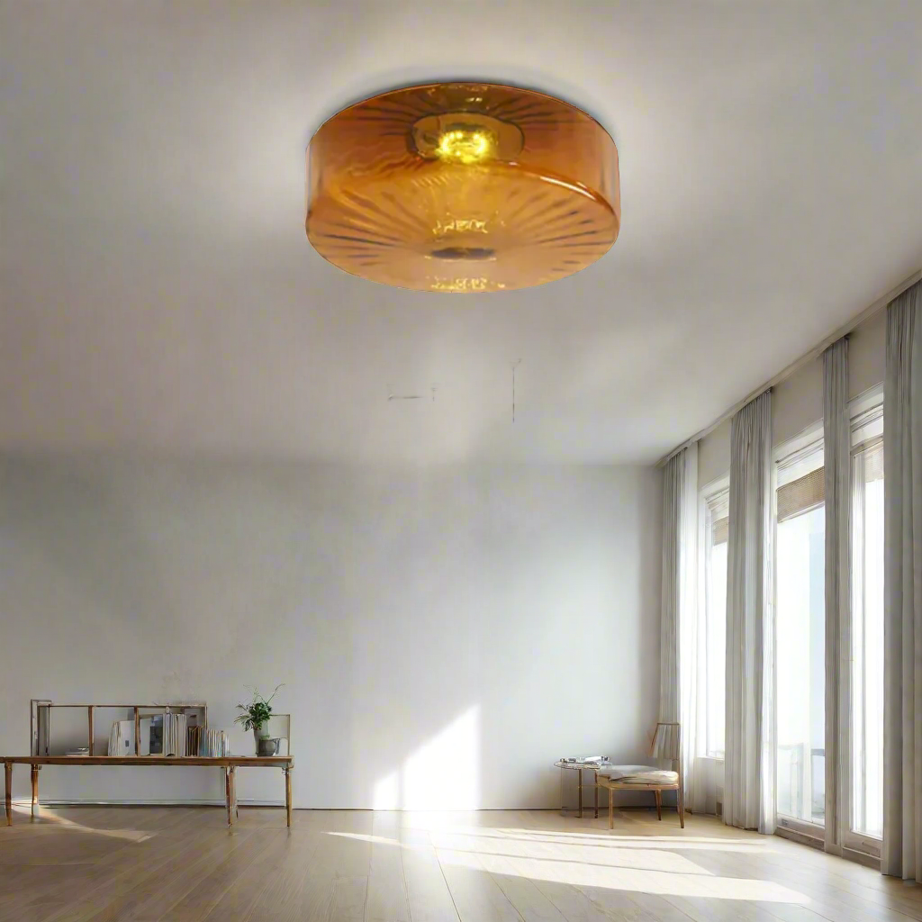 GlowSphere - Textured Amber Glass Recessed Ceiling Light