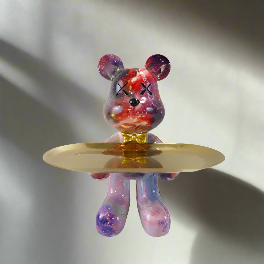 ButlerBear Decorative Bear Sculpture with Tray – Functional Home Accent