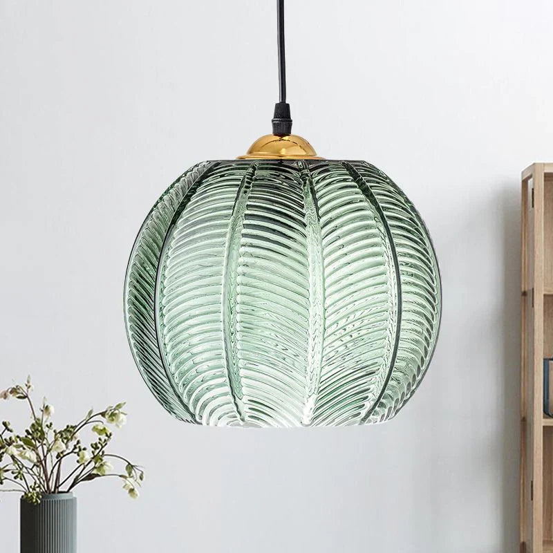 ElegantLeaf - Textured Pendant Light Glass Shade for Soft Ambient Glow