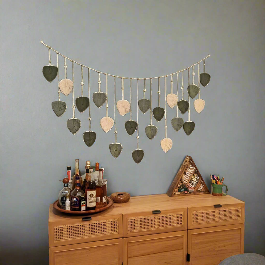 BohoBloom- Handwoven Leaf Garland Wall Hanging