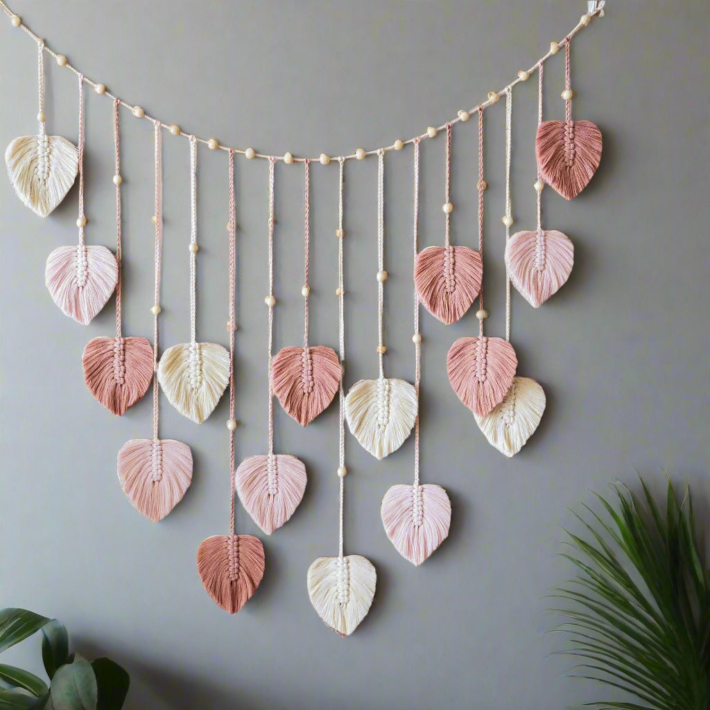 BohoBloom- Handwoven Leaf Garland Wall Hanging