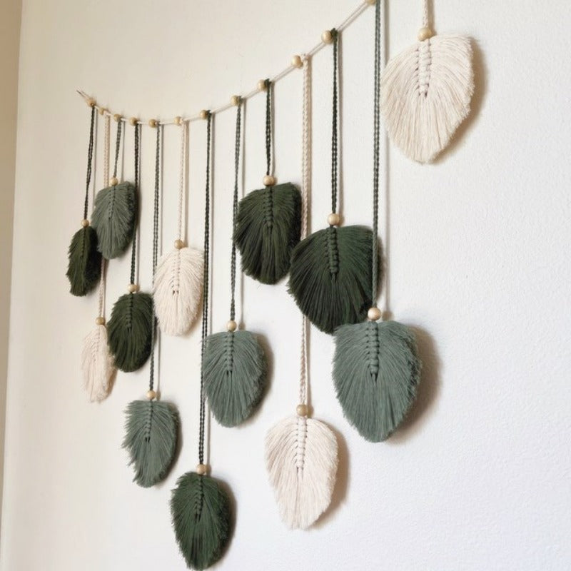 BohoBloom- Handwoven Leaf Garland Wall Hanging