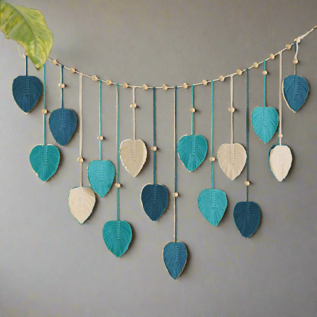 BohoBloom- Handwoven Leaf Garland Wall Hanging