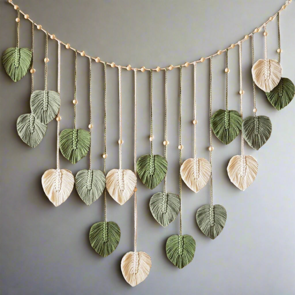 BohoBloom- Handwoven Leaf Garland Wall Hanging