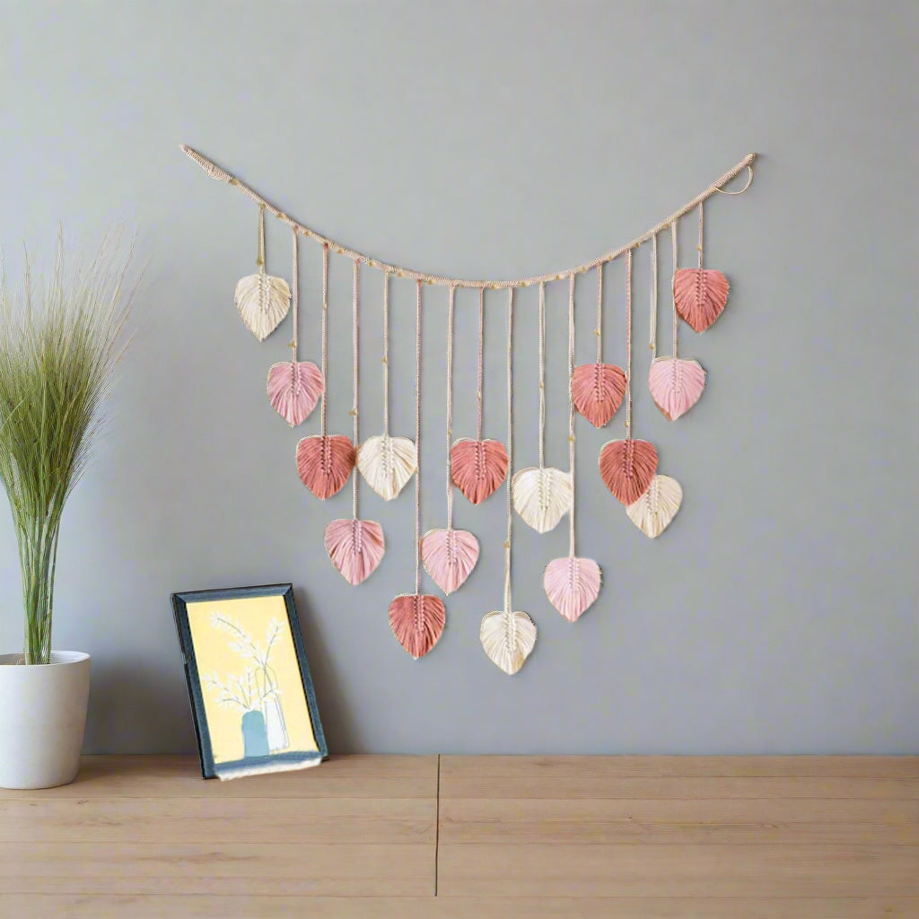 BohoBloom- Handwoven Leaf Garland Wall Hanging