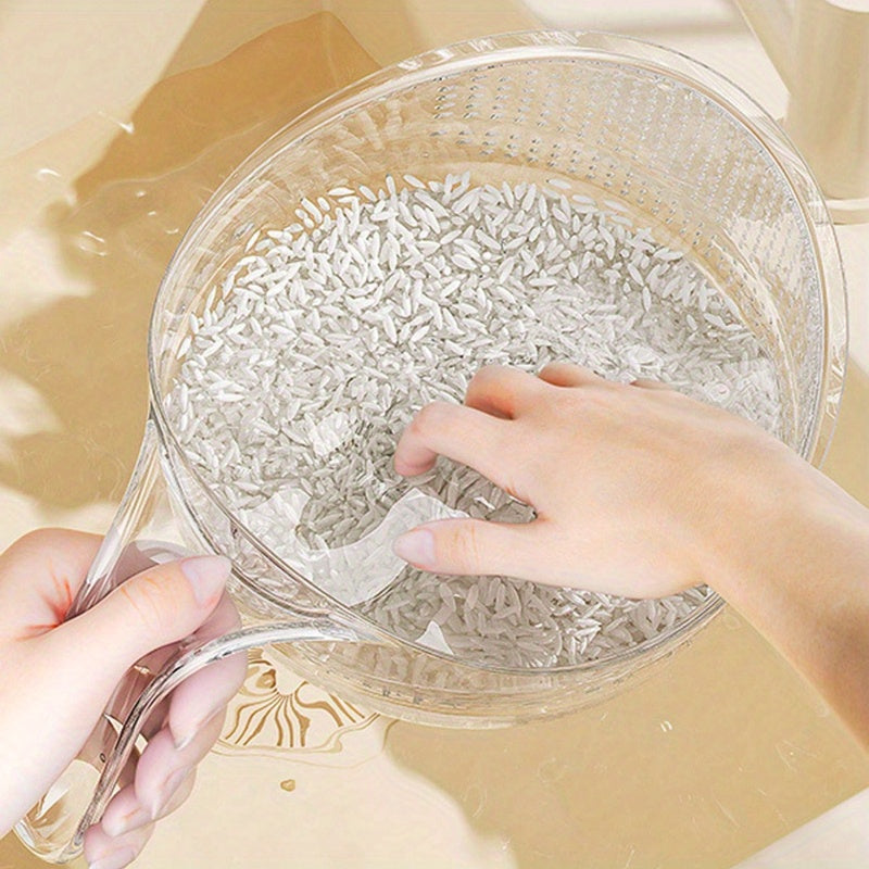 MultiDrain Rice Washing Bowl – Multifunctional Strainer & Drain Basket
