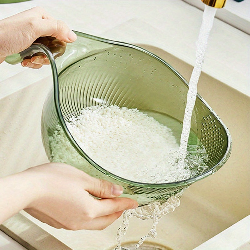 MultiDrain Rice Washing Bowl – Multifunctional Strainer & Drain Basket