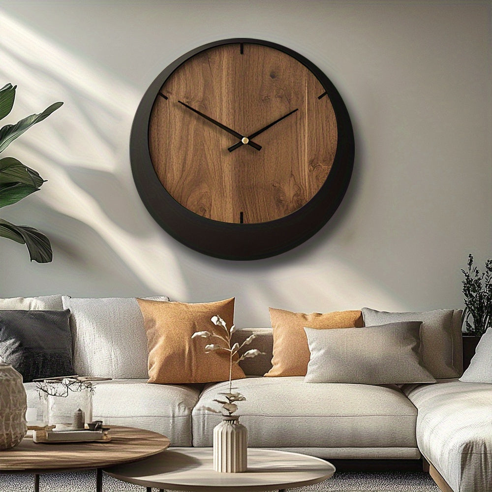 Modern Minimalist Round Wooden Wall Clock | Decorative Timepiece for Stylish Interiors