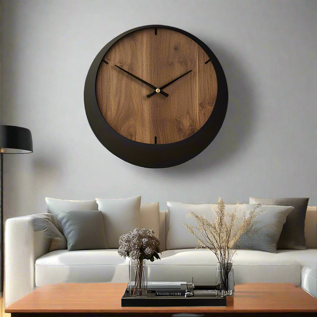 Modern Minimalist Round Wooden Wall Clock | Decorative Timepiece for Stylish Interiors