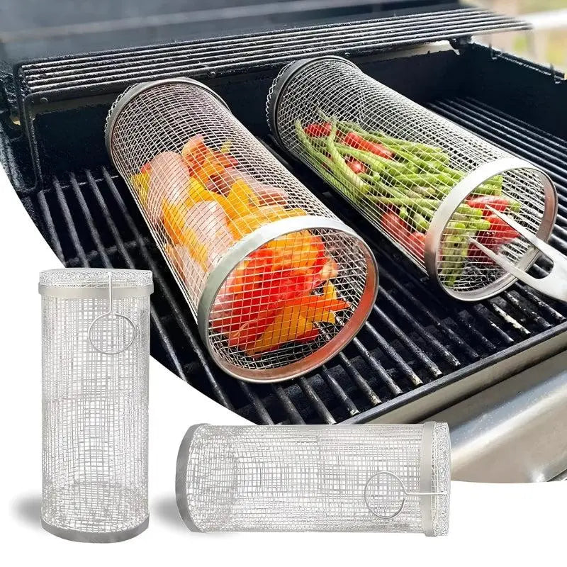 GrillMaster 360 Rotating BBQ Basket – Stainless Steel Grill Accessory