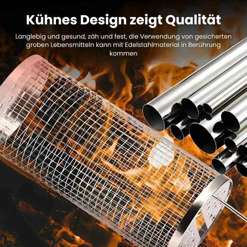 GrillMaster 360 Rotating BBQ Basket – Stainless Steel Grill Accessory