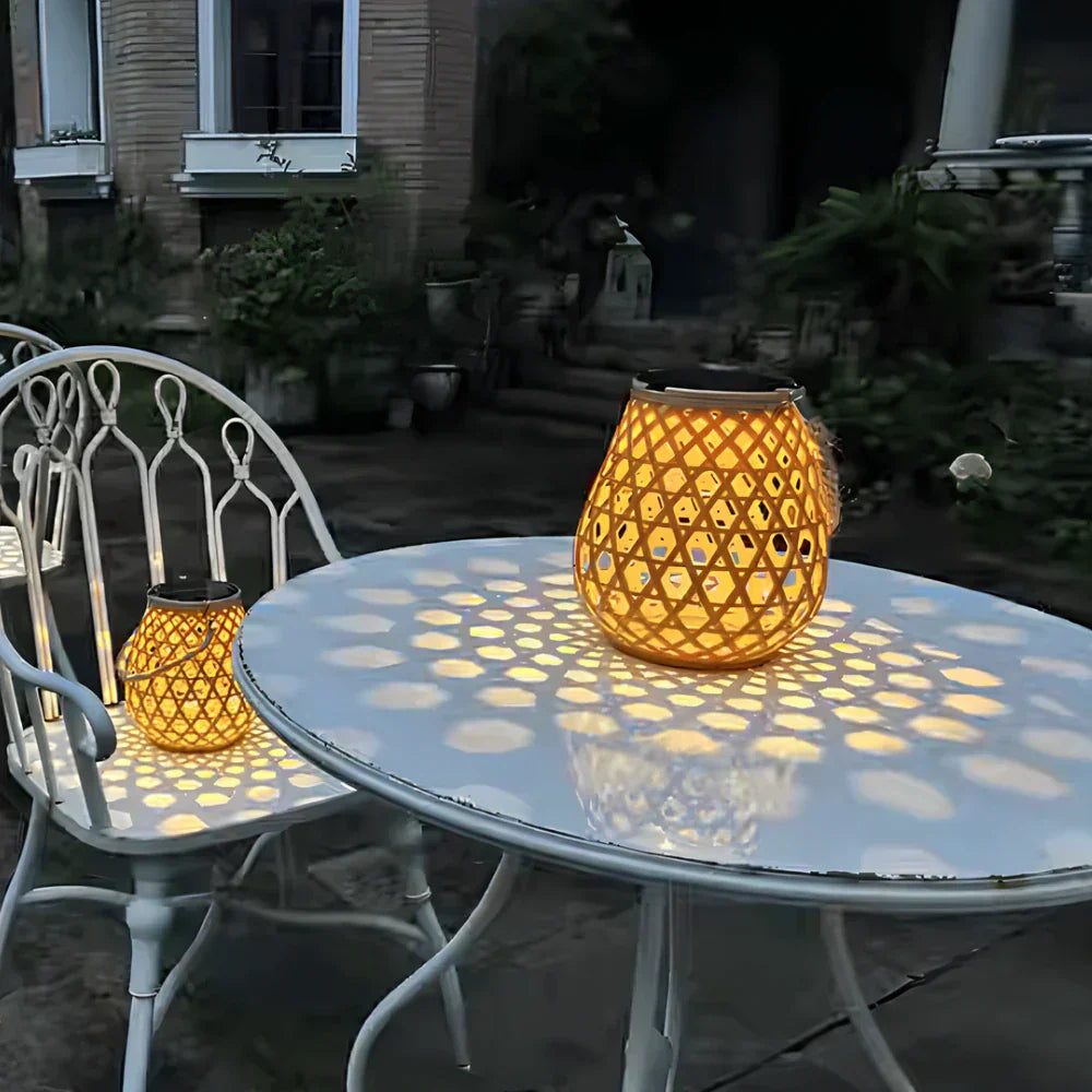 Solara eco-friendly solar lamp with decorative light pattern
