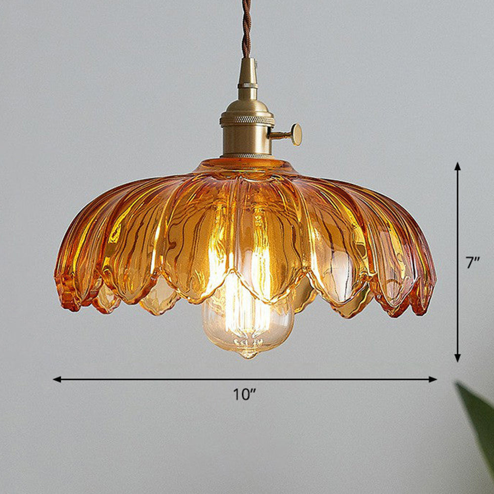 BlossomGlow – Elegant Scalloped Glass Ceiling Light
