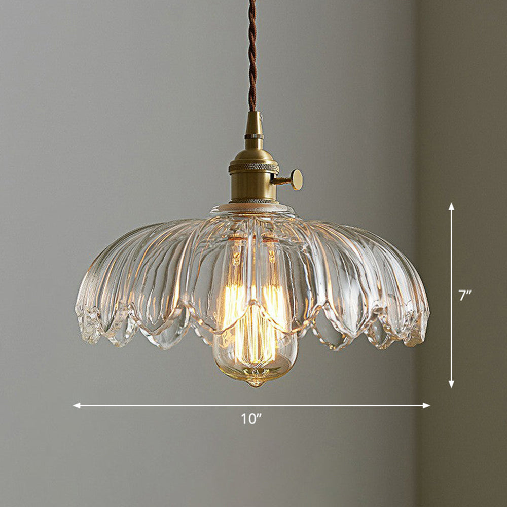 BlossomGlow – Elegant Scalloped Glass Ceiling Light