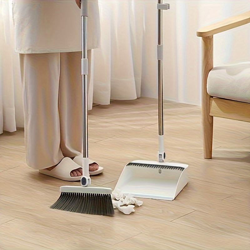 SwiftClean Magnetic Swivel Broom & Dustpan