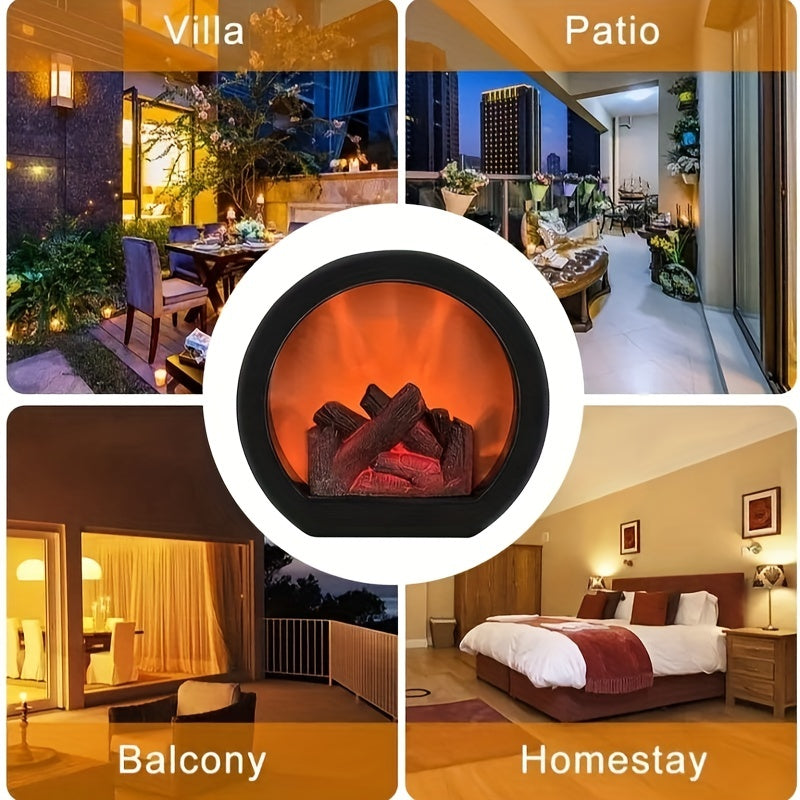 GlowHearth - Round Tabletop Fireplace with Realistic LED Flames