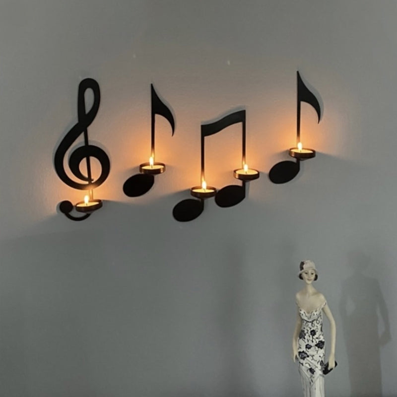 MelodicGlow – Musical Note Wall-Mounted Candle Holder