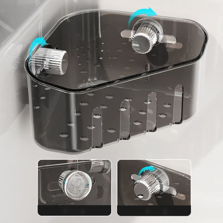SpinStore - Corner Shower Caddy with Rotating Knobs