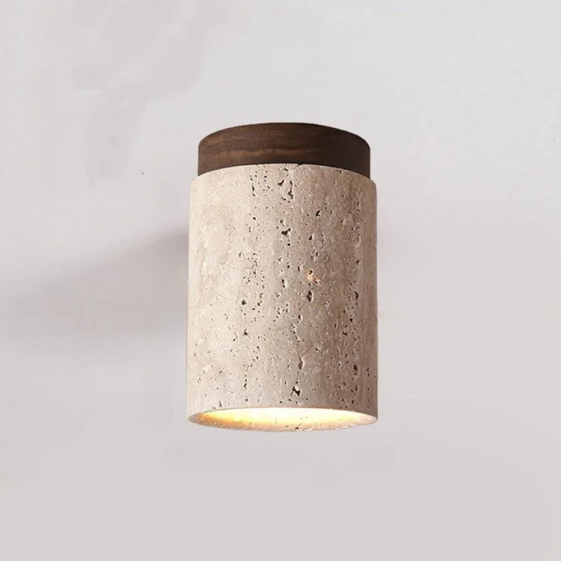 ModernTouch - LumiStone Cement and Wood Ceiling Light