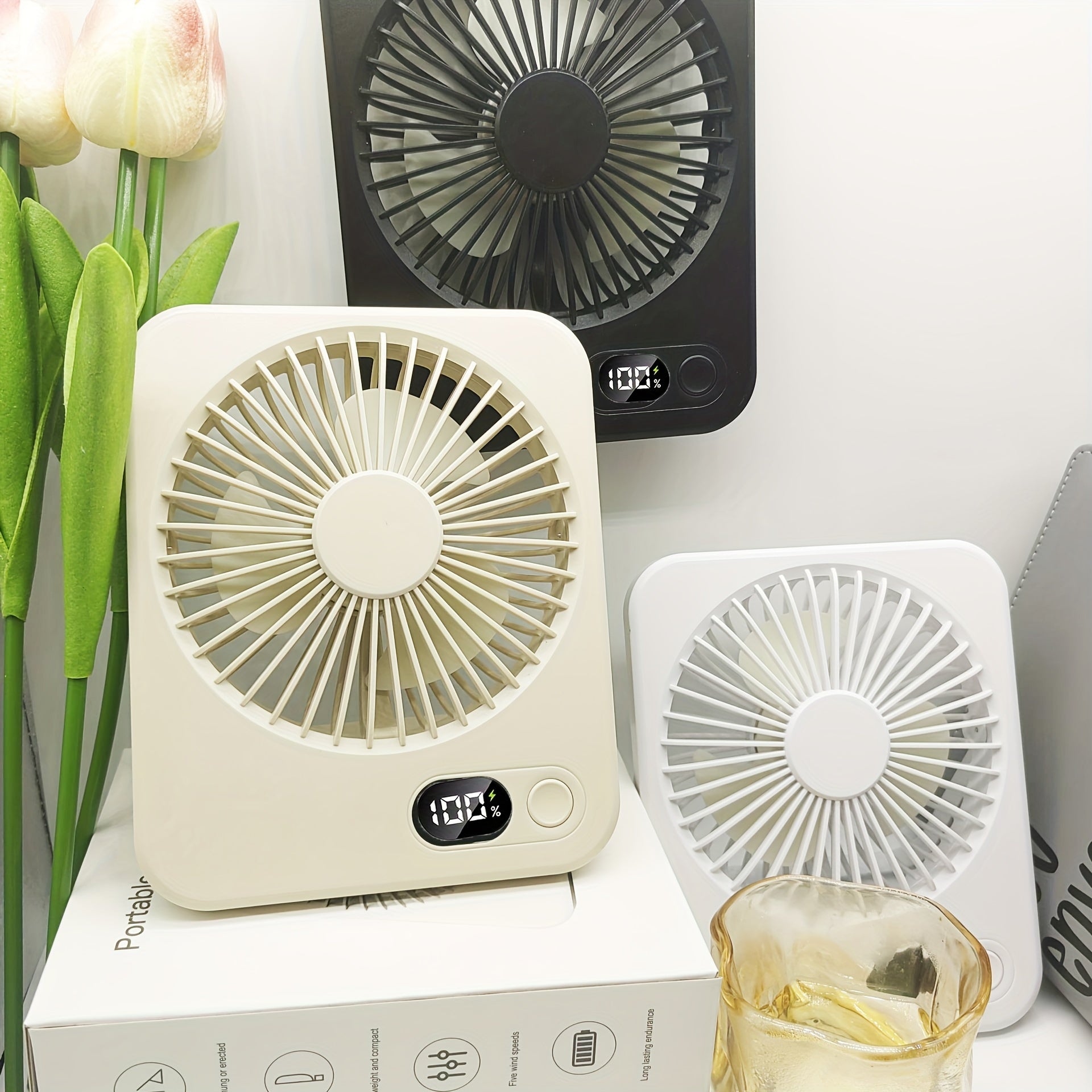Ultra-Thin Portable USB Fan | Rechargeable Desktop Cooling Solution