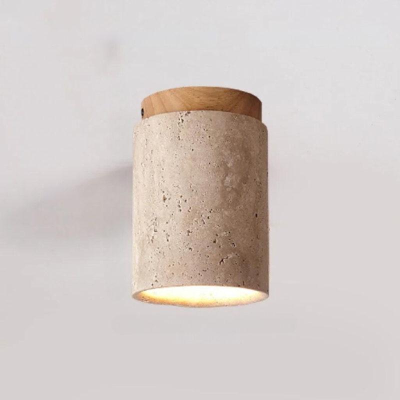 ModernTouch - LumiStone Cement and Wood Ceiling Light