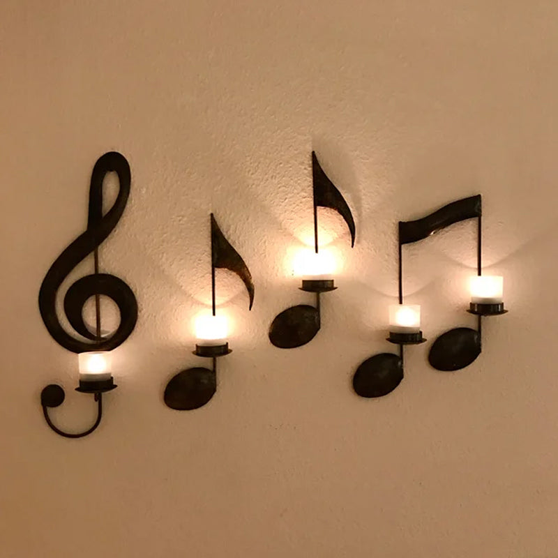 MelodicGlow – Musical Note Wall-Mounted Candle Holder