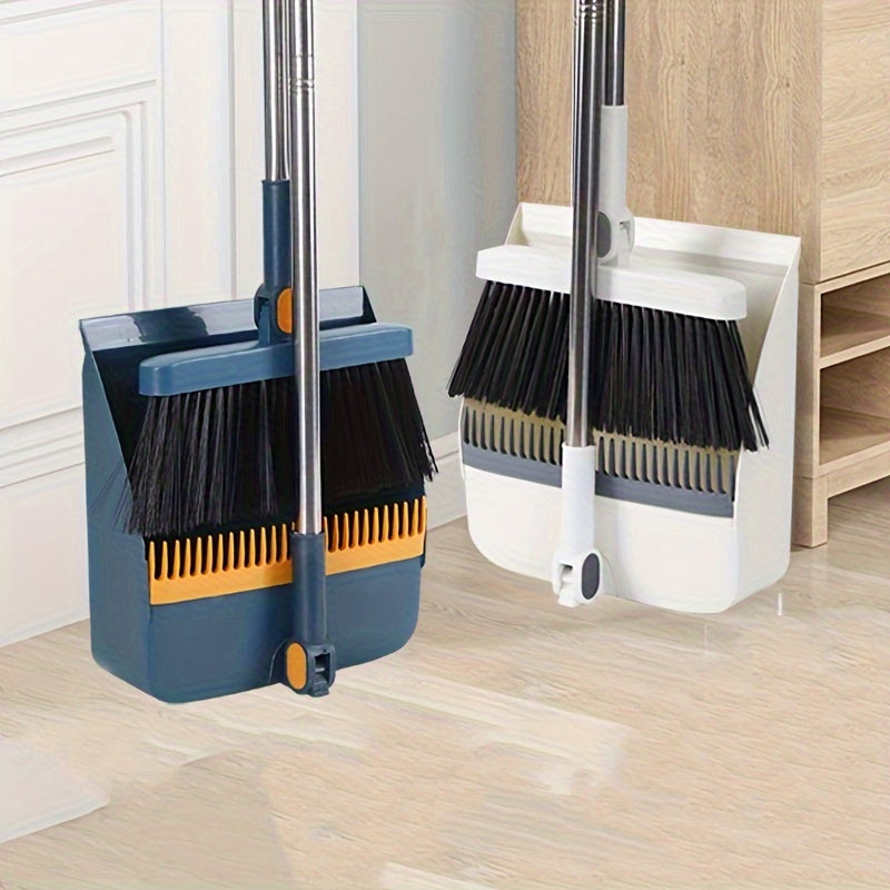 SwiftClean Magnetic Swivel Broom & Dustpan