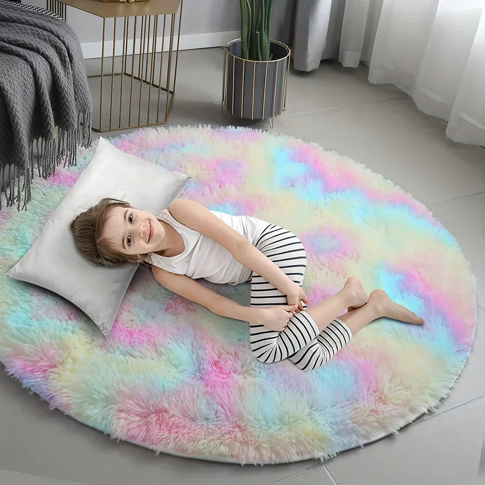 CloudNest - Ultra-soft and luxurious round rug for a cozy living room