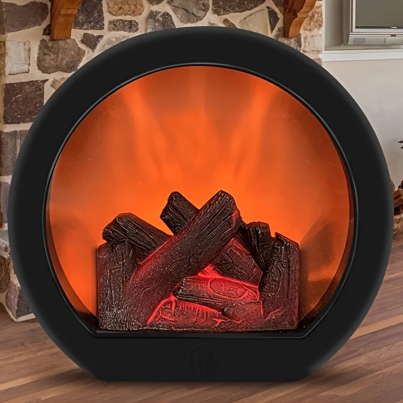 GlowHearth - Round Tabletop Fireplace with Realistic LED Flames