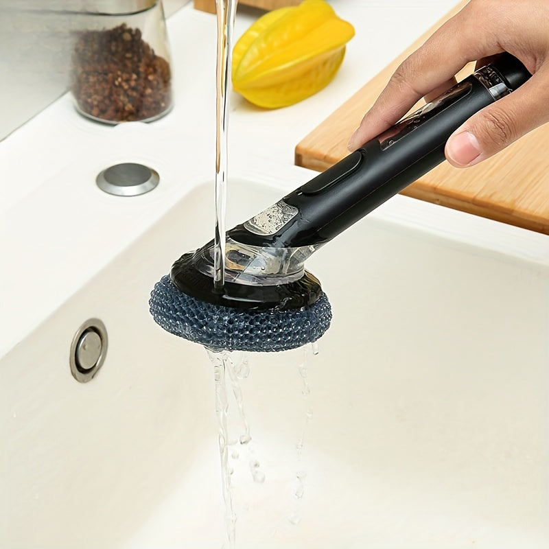 Soap Dispensing Kitchen Brush | Ergonomic Pan & Sink Scrubber