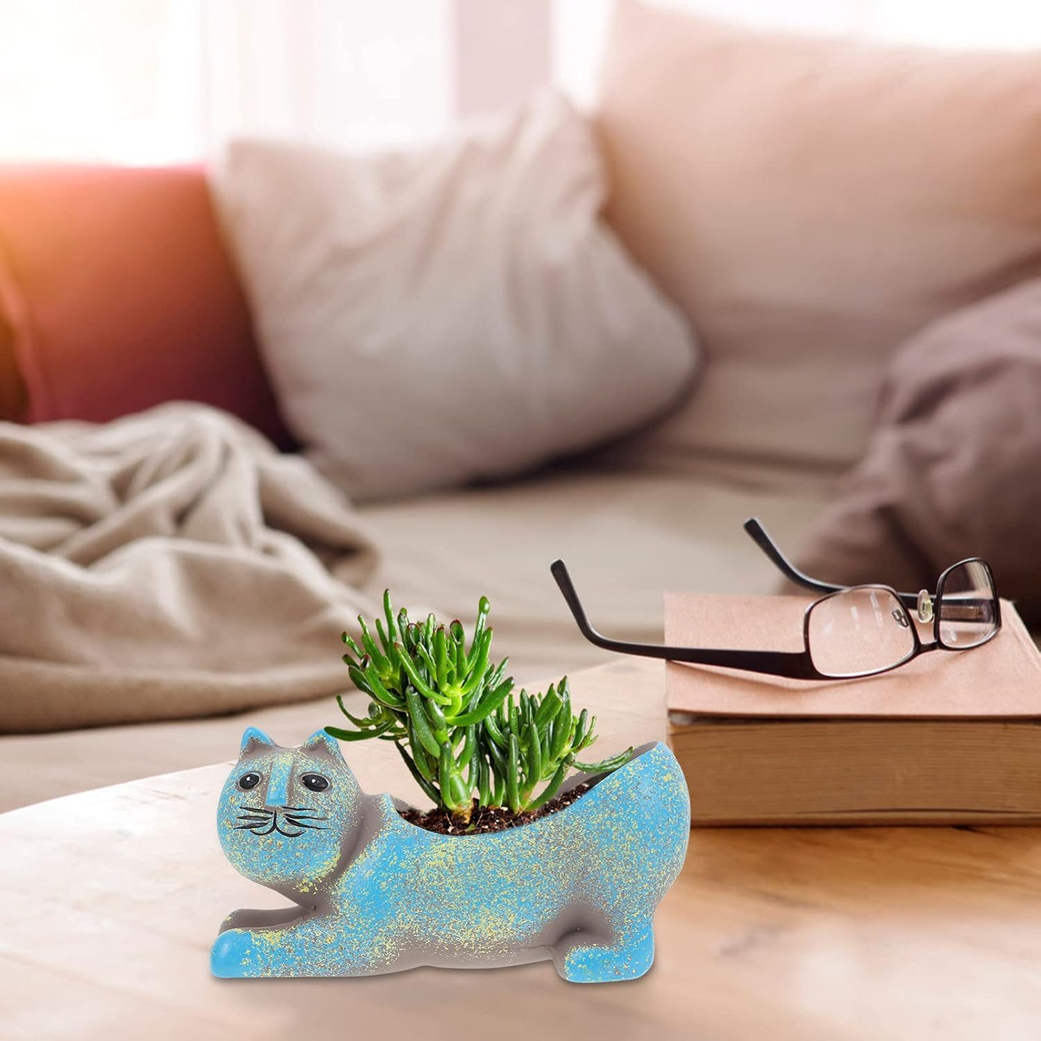 Playful Cat Ceramic Planters | Adorable Decorative Pots for Home & Office