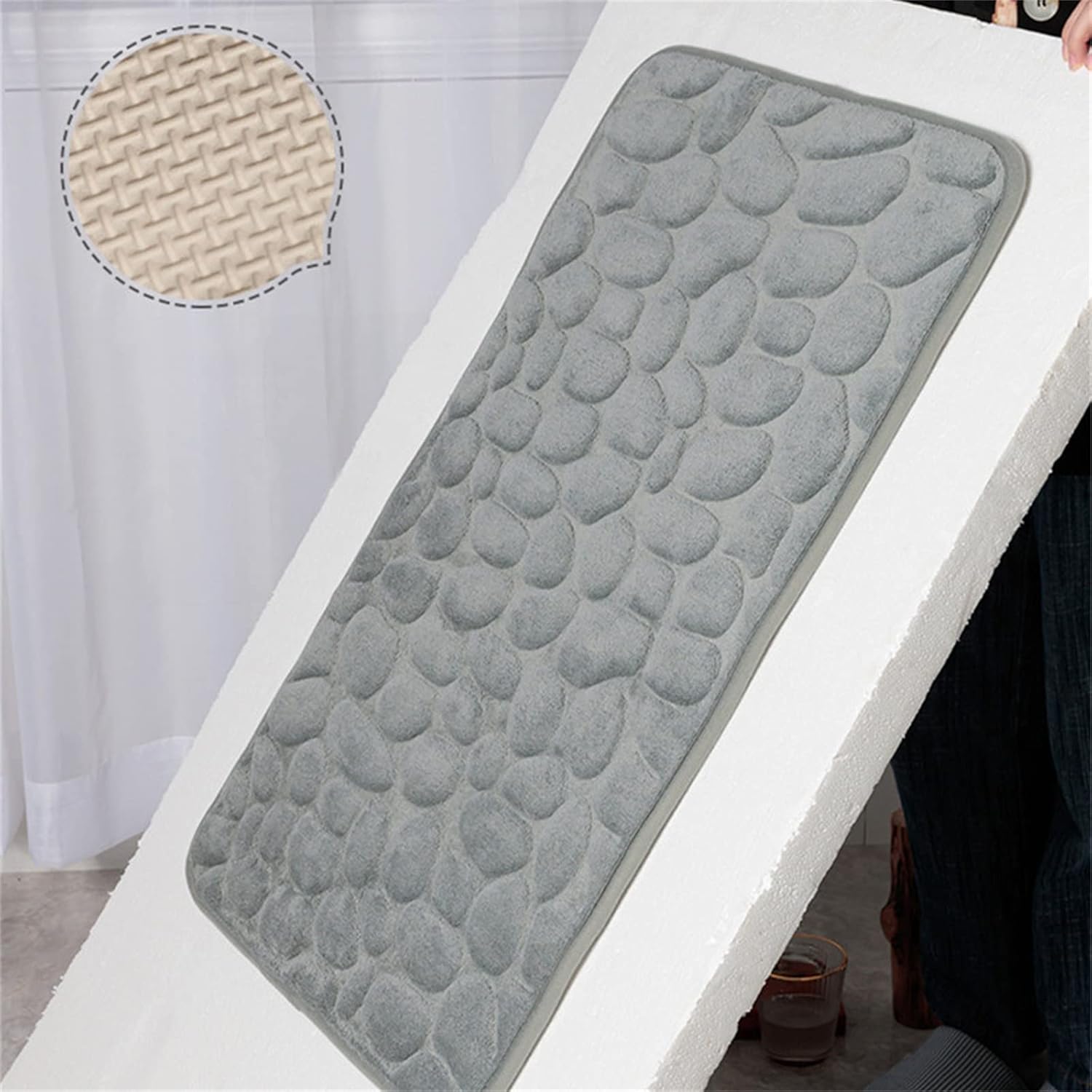 CloudPebble - Plush Pebble-Textured Memory Foam Bath Mat
