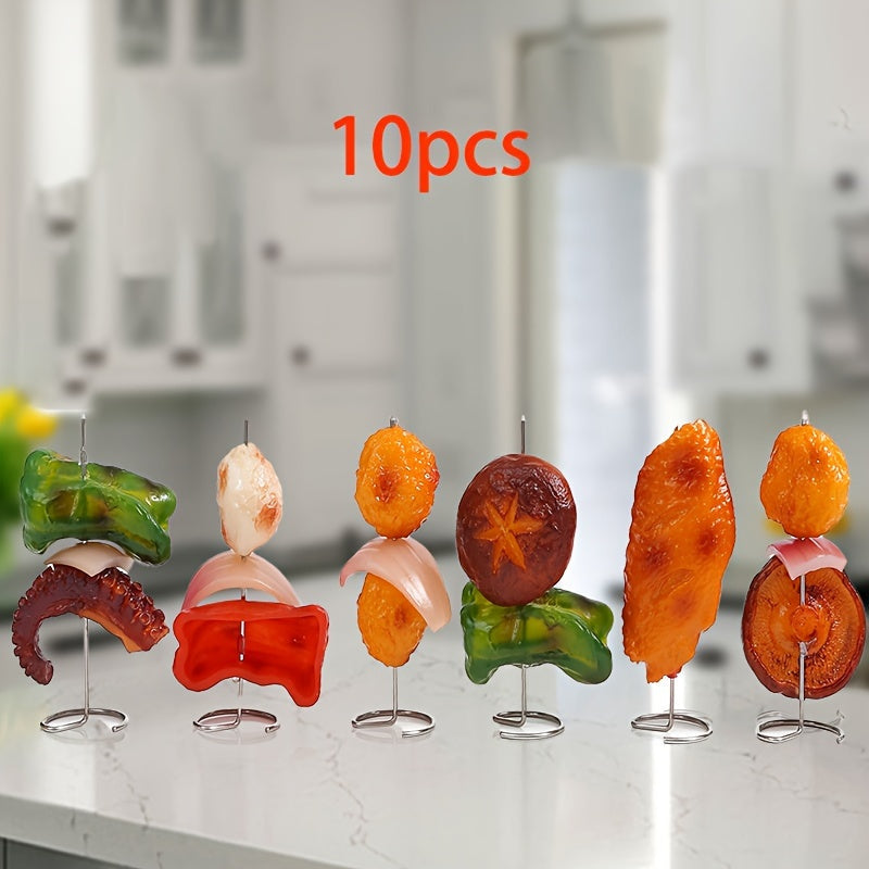 GrillMaster 10-Piece Stainless Steel Skewers – Perfect for Air Fryer & Oven