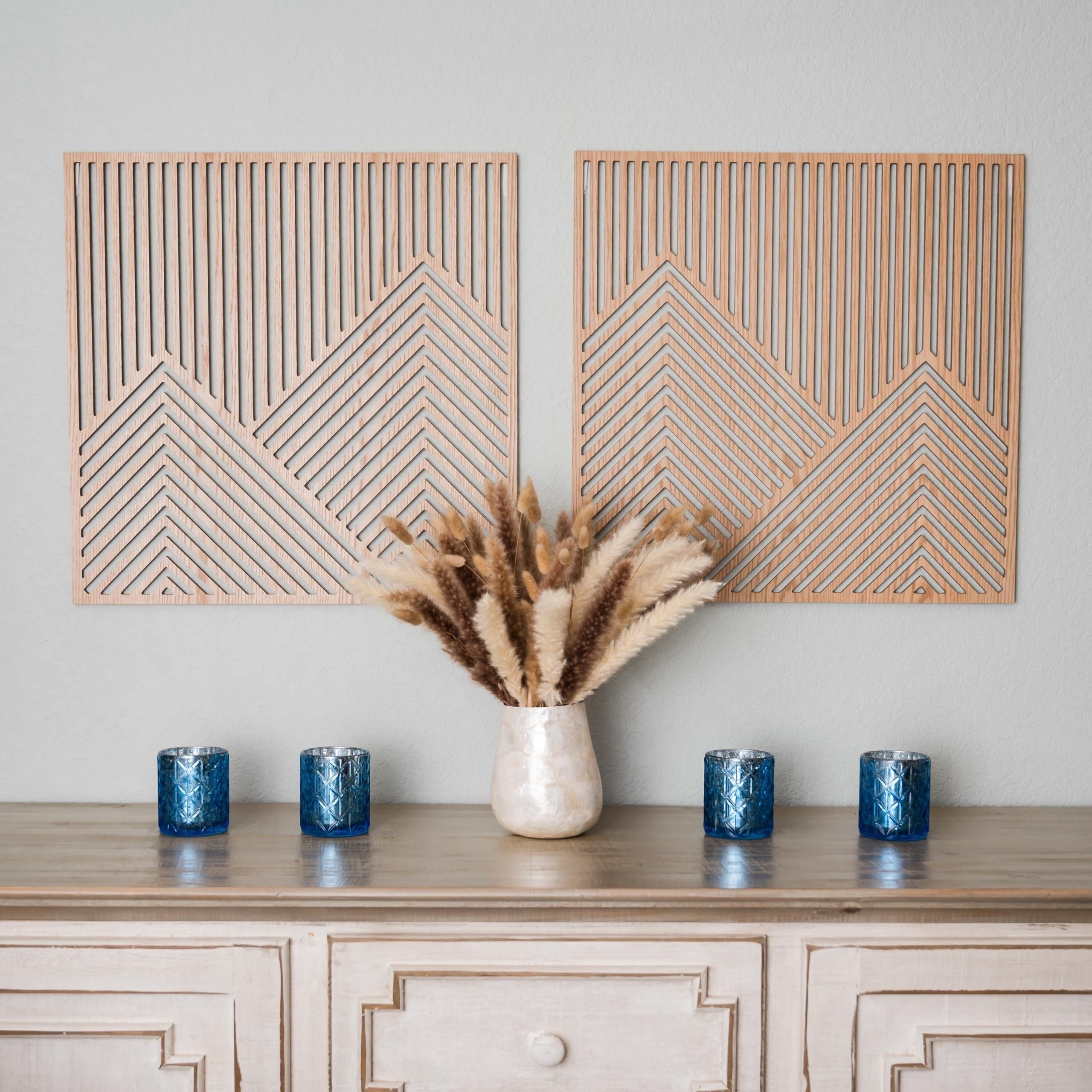 GeoGrace - Modern Geometric Wooden Wall Art Panels