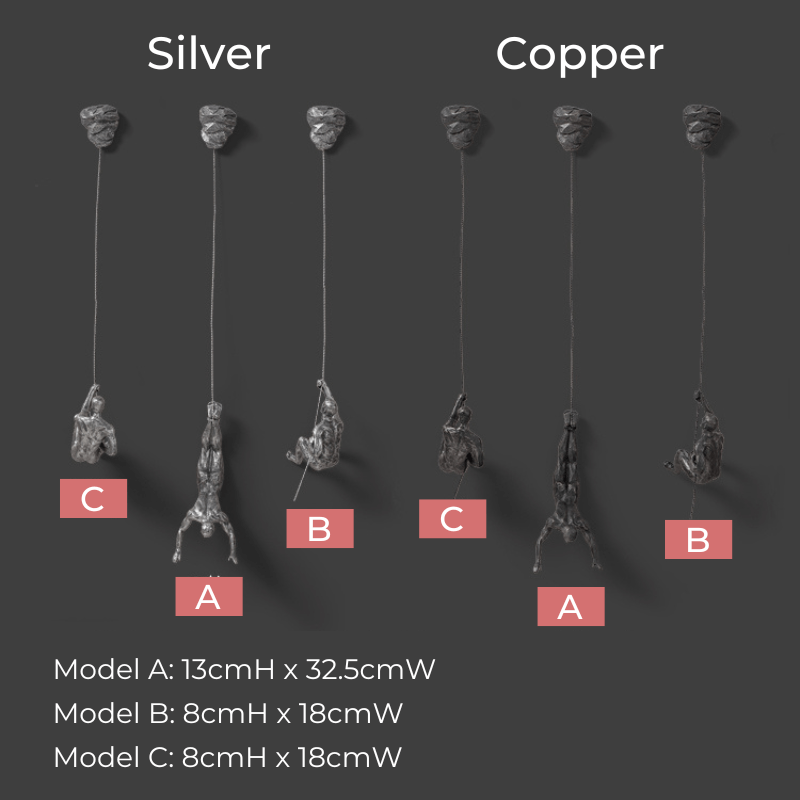 Elevate Climbing Man Wall Decor Set – Modern 3D Art for Unique Interiors