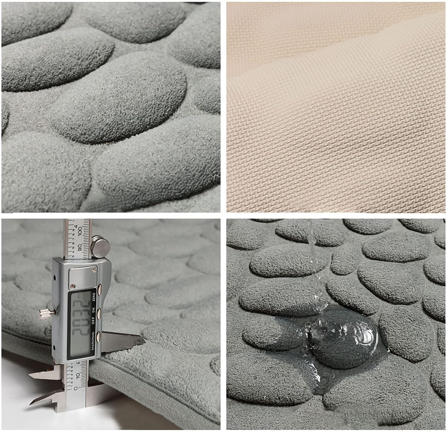 CloudPebble - Plush Pebble-Textured Memory Foam Bath Mat