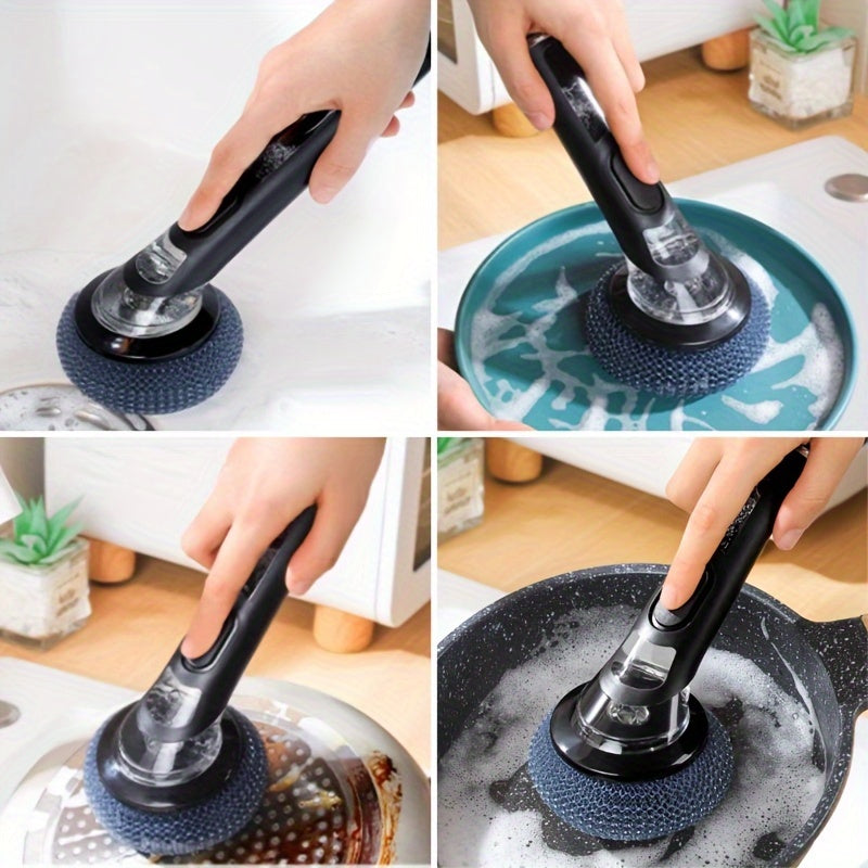 Soap Dispensing Kitchen Brush | Ergonomic Pan & Sink Scrubber