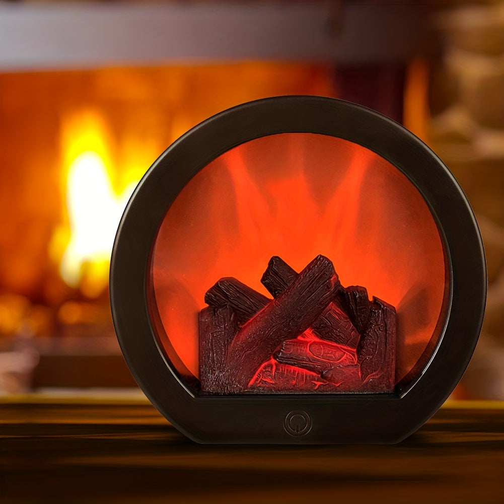 GlowHearth - Round Tabletop Fireplace with Realistic LED Flames