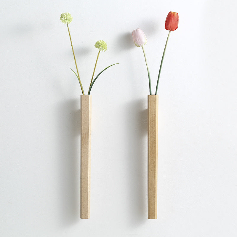 FloraFrame – Minimalist Wooden Wall-Mounted Vase
