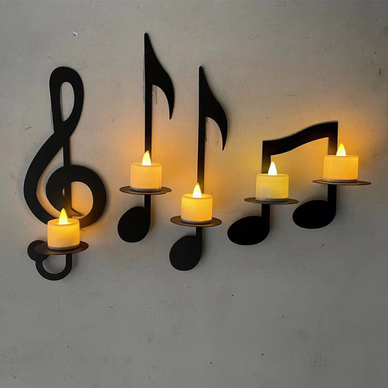 MelodicGlow – Musical Note Wall-Mounted Candle Holder