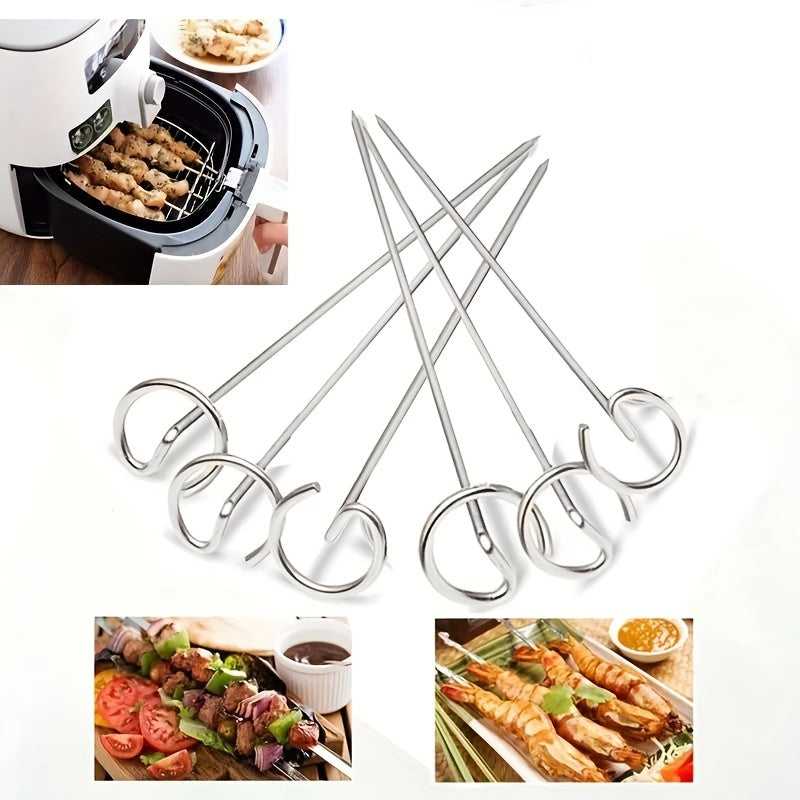 GrillMaster 10-Piece Stainless Steel Skewers – Perfect for Air Fryer & Oven