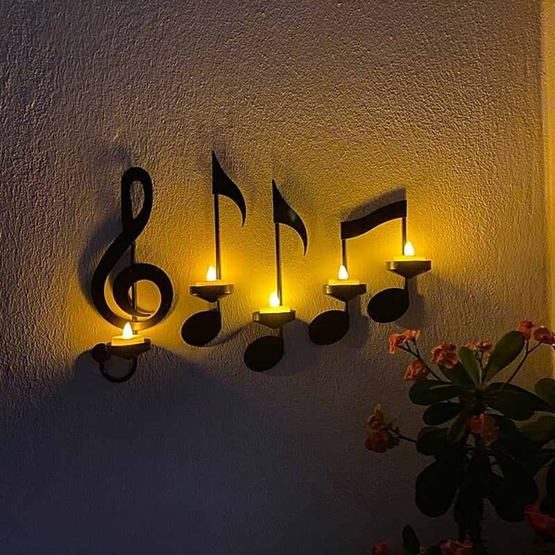 MelodicGlow – Musical Note Wall-Mounted Candle Holder