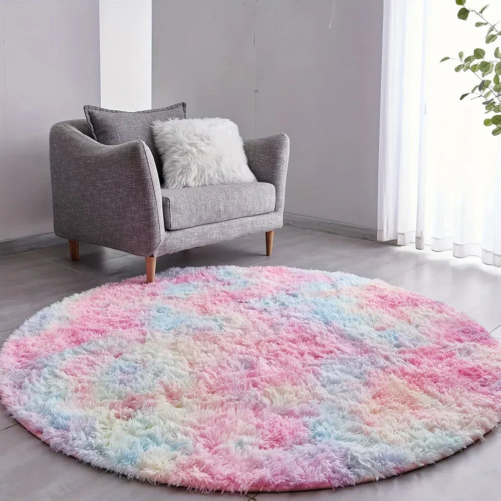 CloudNest - Ultra-soft and luxurious round rug for a cozy living room