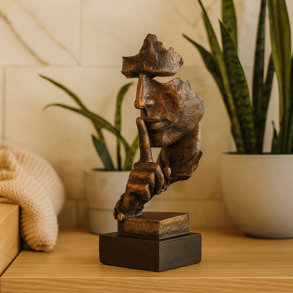 MindForm Abstract Reflection Sculpture – Modern Decorative Statue for Mindful Interiors