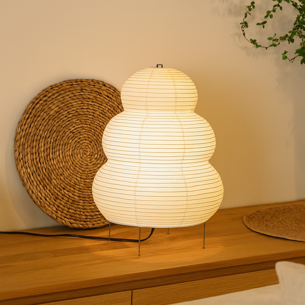 WabiLume Artistic Rice Paper Floor Lamp – Adjustable Wabi-Sabi Style Lighting for Modern Interiors