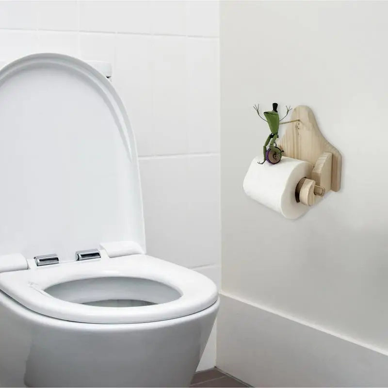 FroggyCycle - Playful Frog Unicycle Toilet Paper Holder
