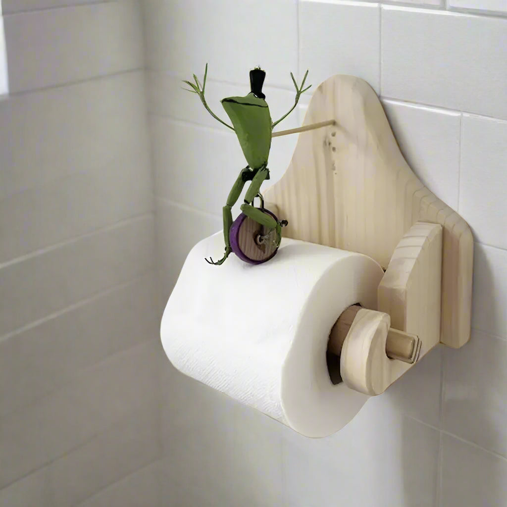 FroggyCycle - Playful Frog Unicycle Toilet Paper Holder