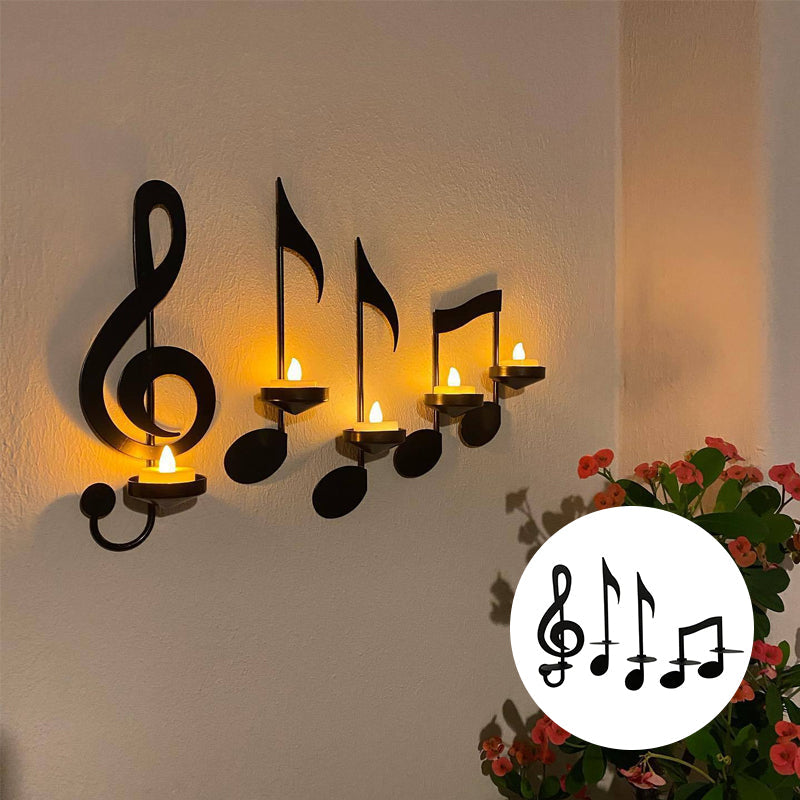 MelodicGlow – Musical Note Wall-Mounted Candle Holder